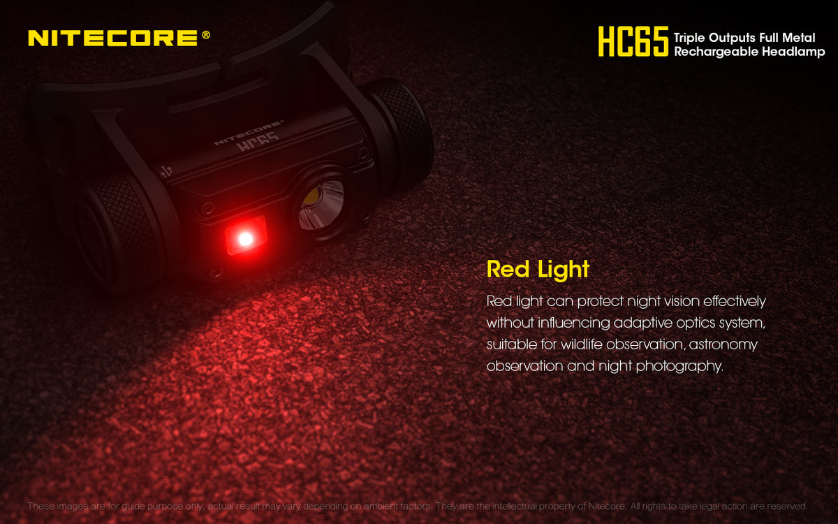 Shop Nitecore HC65 1000 Lumen White/Red/High CRI LED Rechargeable Headlamp  NiteCore online with factory wholesale prices